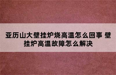 亚历山大壁挂炉烧高温怎么回事 壁挂炉高温故障怎么解决